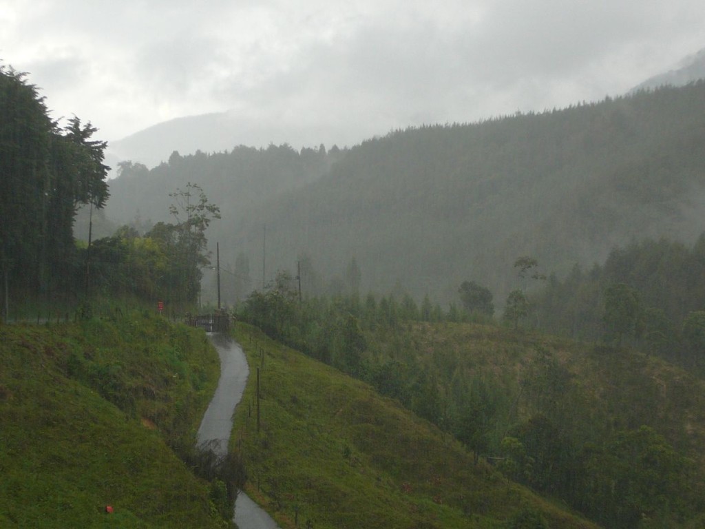 Descent in the rain